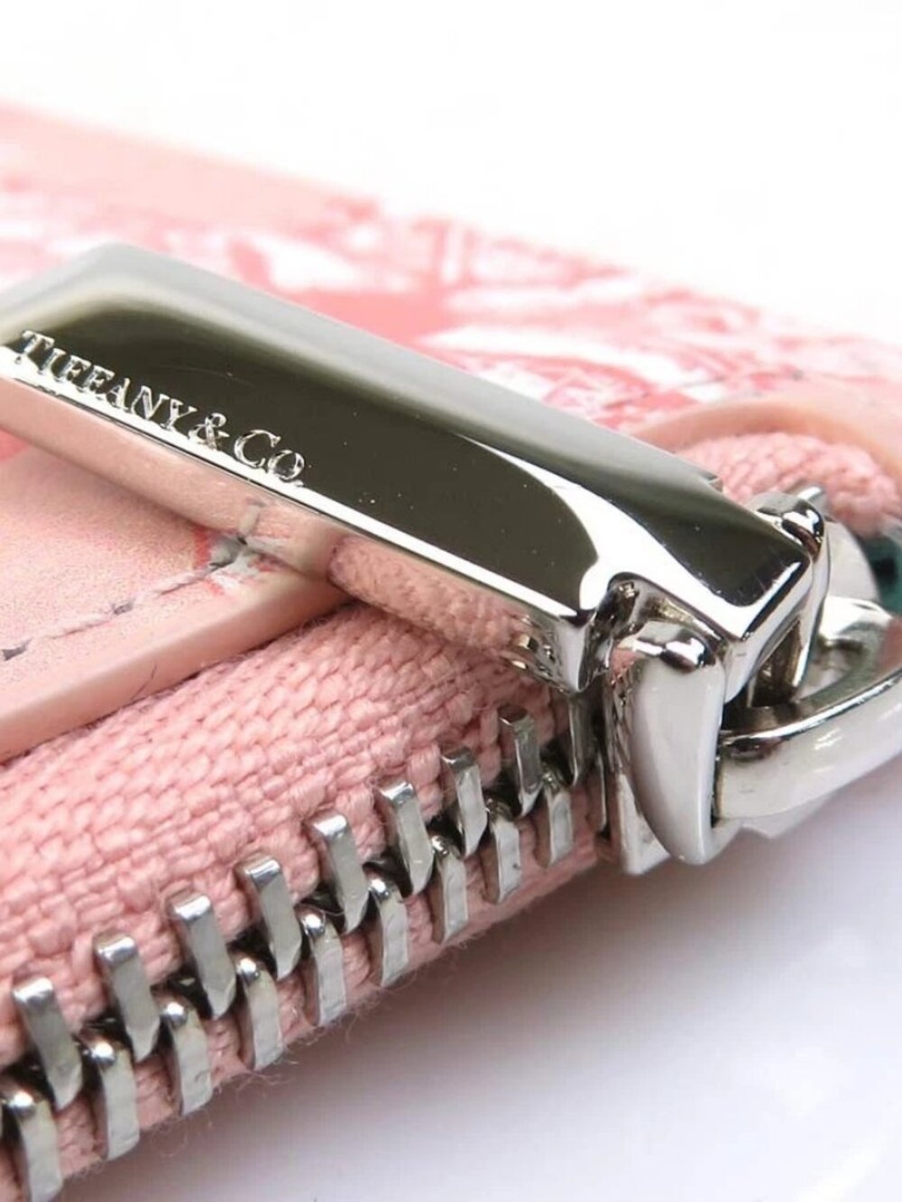 Auth TIFFANY&Co. Clutch Bag Pink Leather/Silvertone - Picture 11 of 13